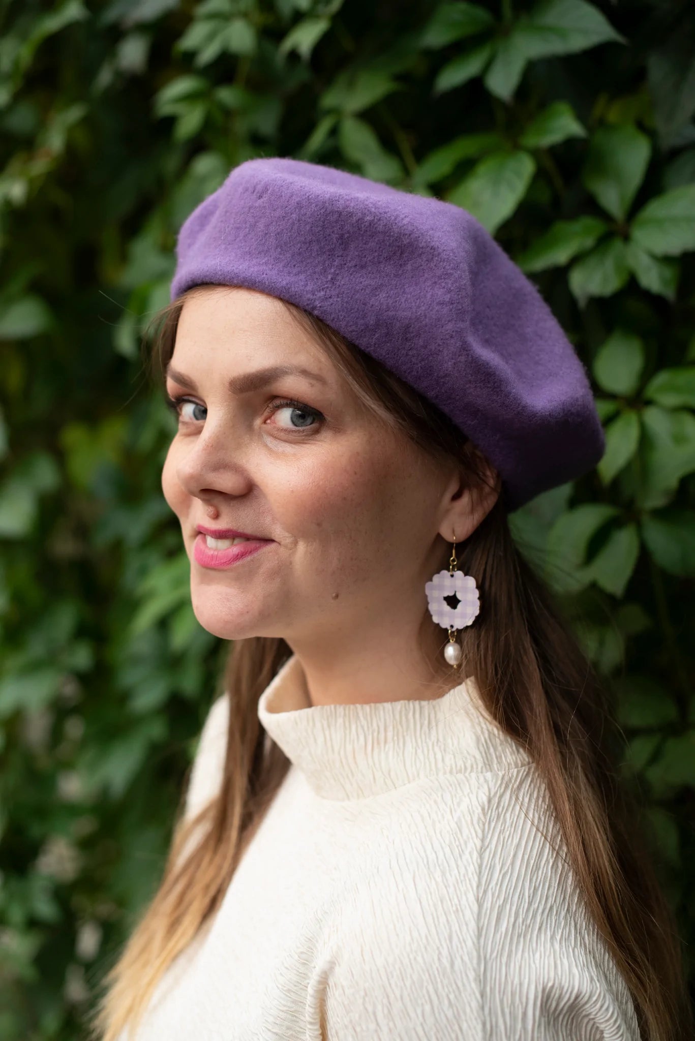 Tyyne korvikset - Laventeli-helmi