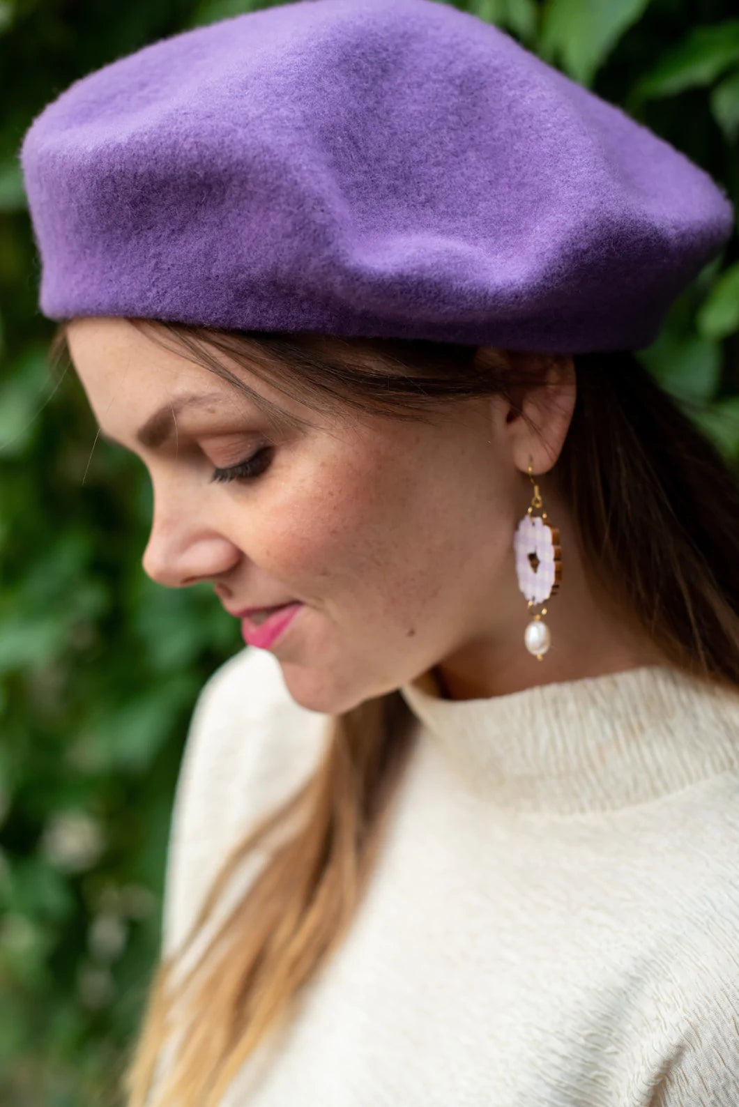 Tyyne korvikset - Laventeli-helmi