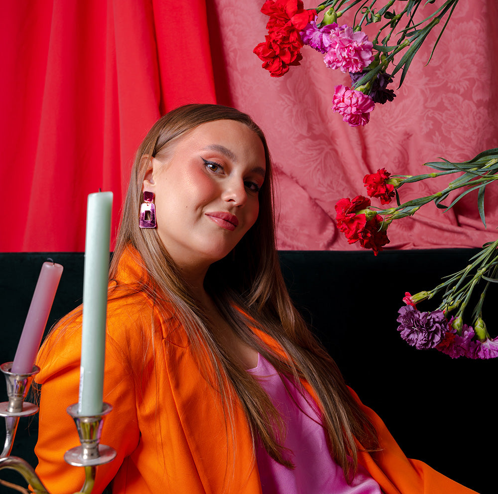 Kuvio korvikset - Pinkki