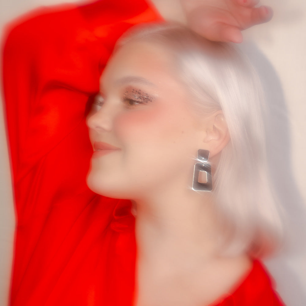 Kuvio korvikset - Hopea