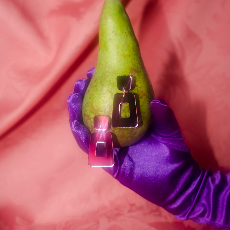 Kuvio korvikset - Pinkki