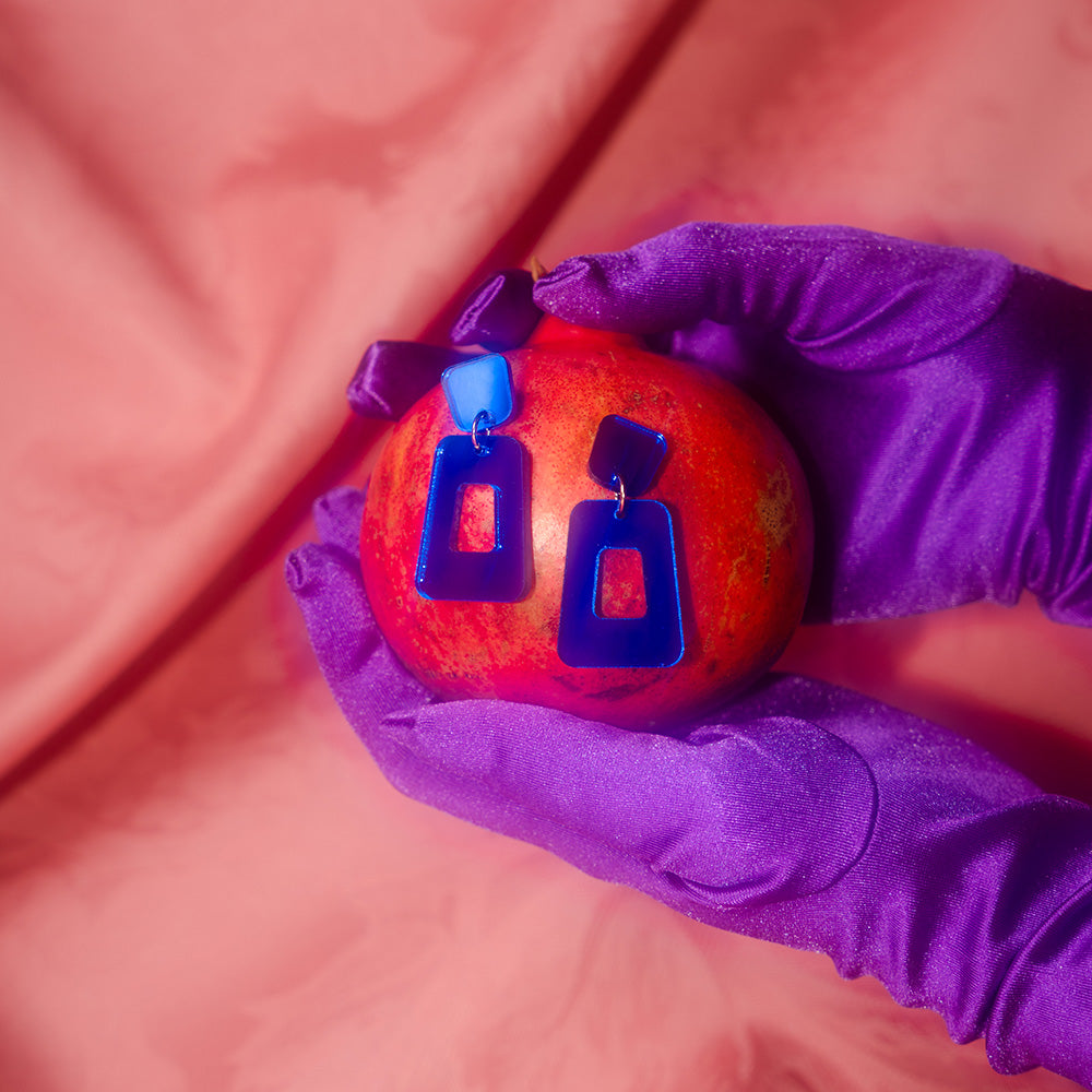 Kuvio korvikset - Sininen