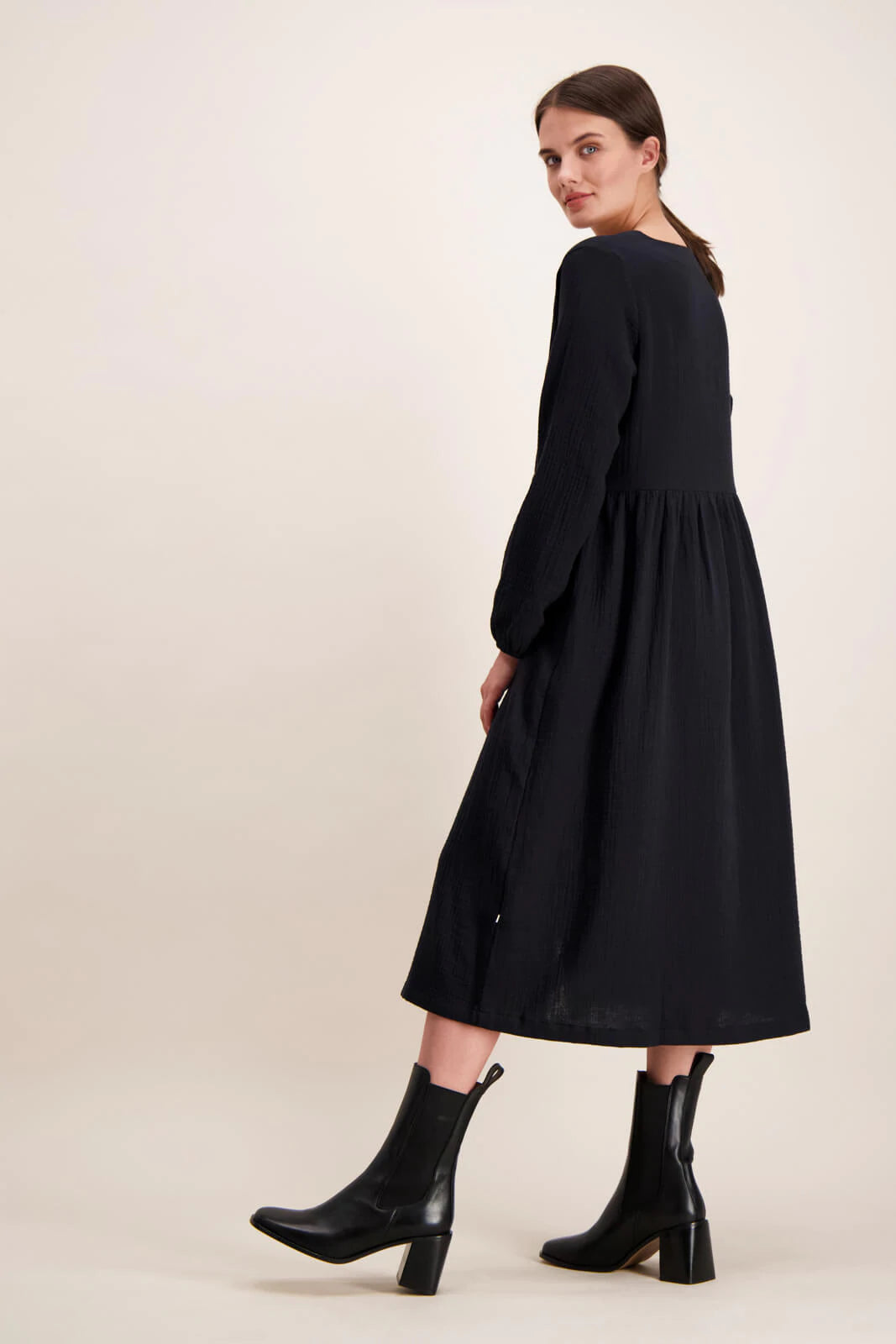 Button Dress - Black