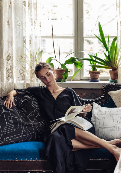 Unien talo Tyynynpäällinen - Musta 40x60cm