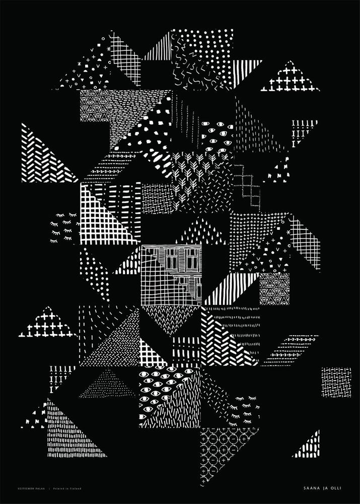 Seitsemän palaa - juliste musta