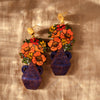 Maljakko korvikset - sininen+kukat