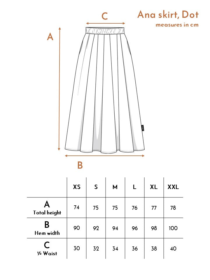 Ana Skirt - Black Dot