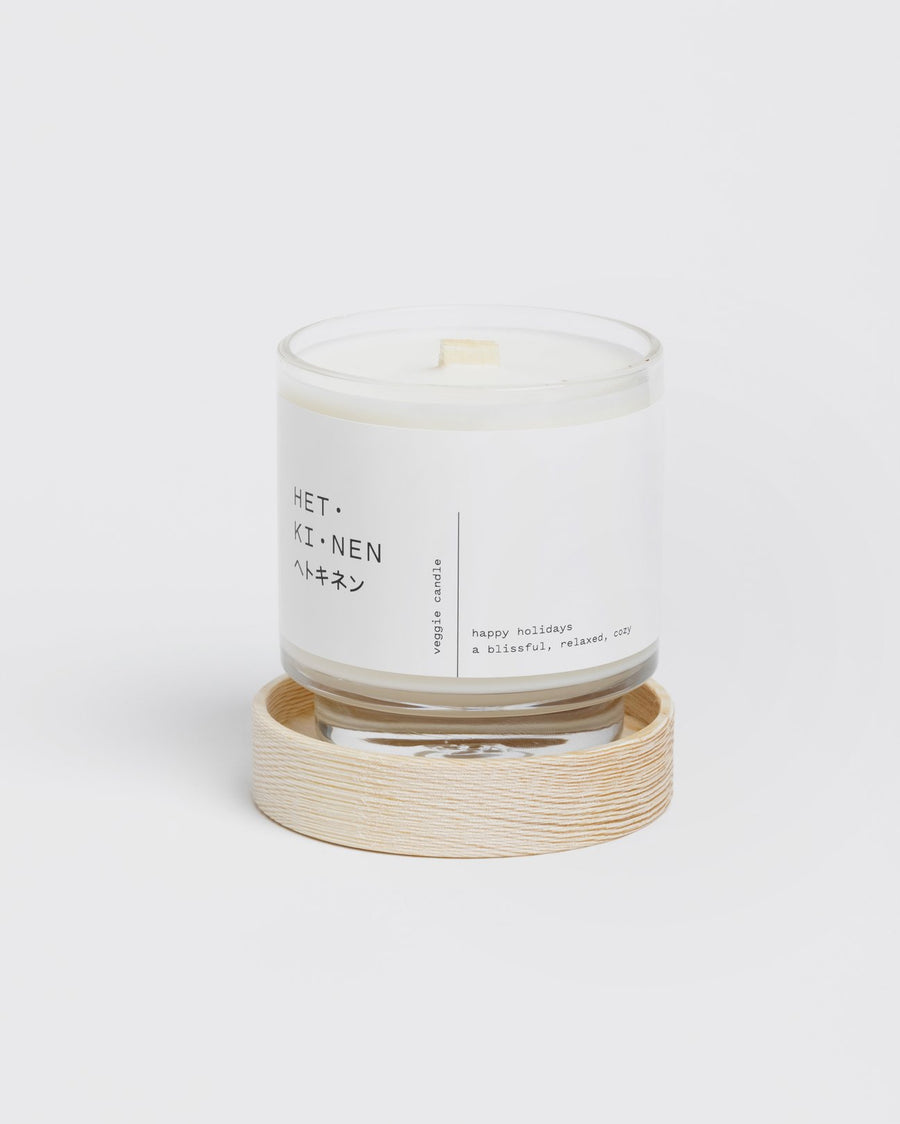 Veggie candle happy holidays round