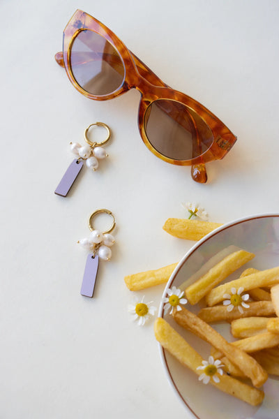 Kippis korvikset - Laventeli-helmi