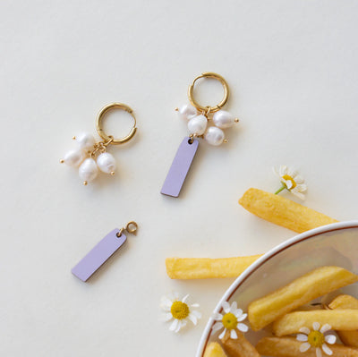 Kippis korvikset - Laventeli-helmi