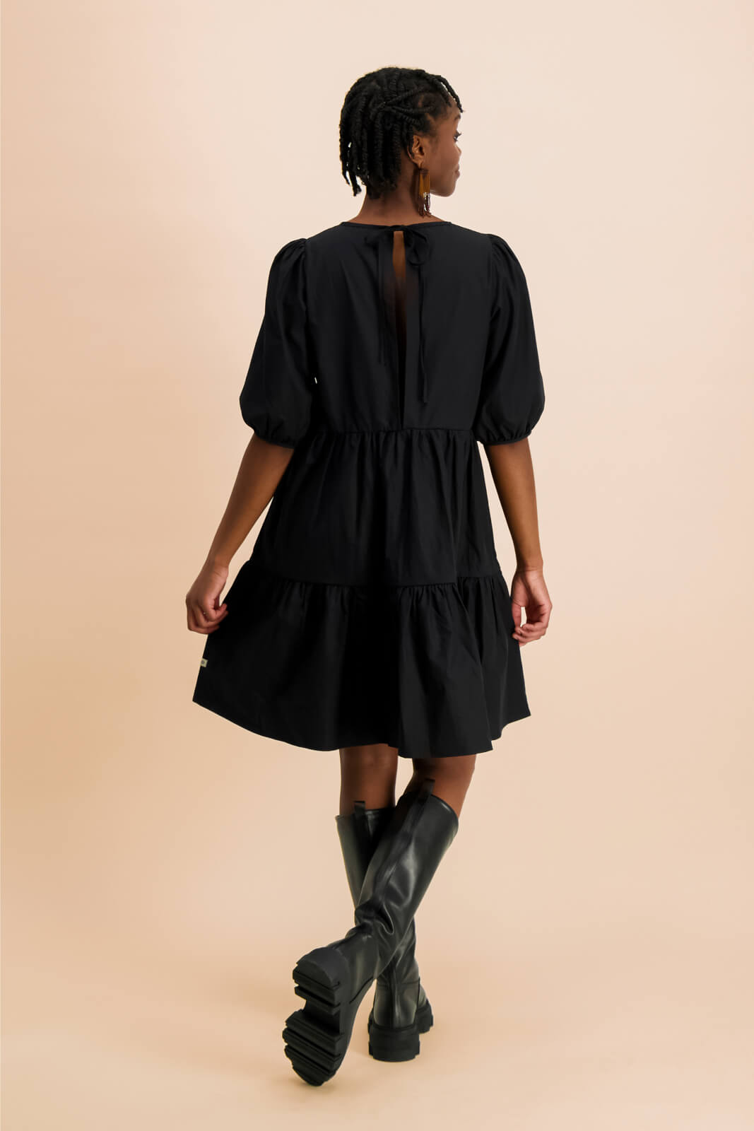 Tiered Mini Dress - Black