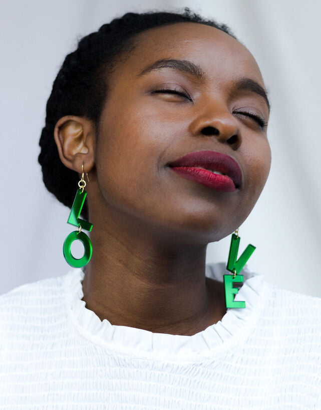 Love korvikset - vihreäpeili