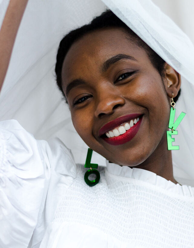 Love korvikset - vihreäpeili