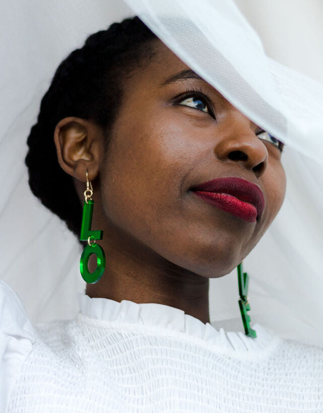 Love korvikset - vihreäpeili