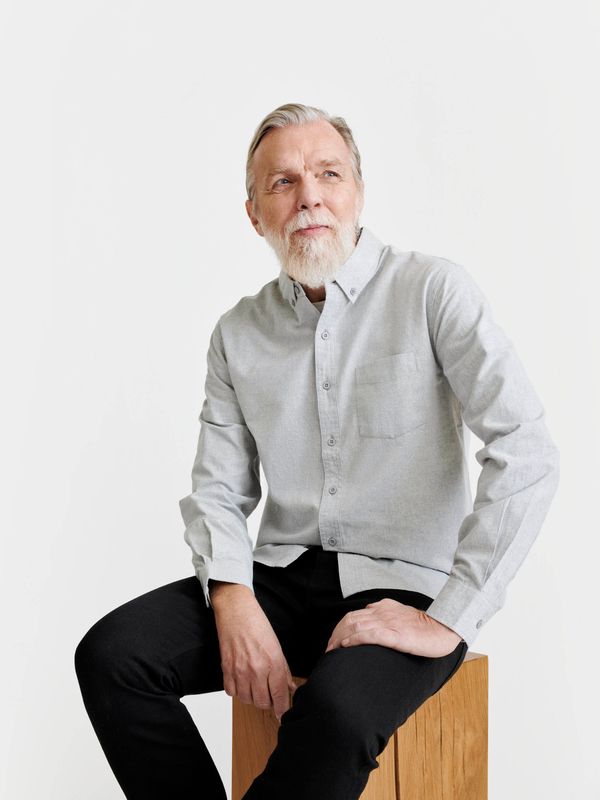 Button Down Shirt - Melange Grey